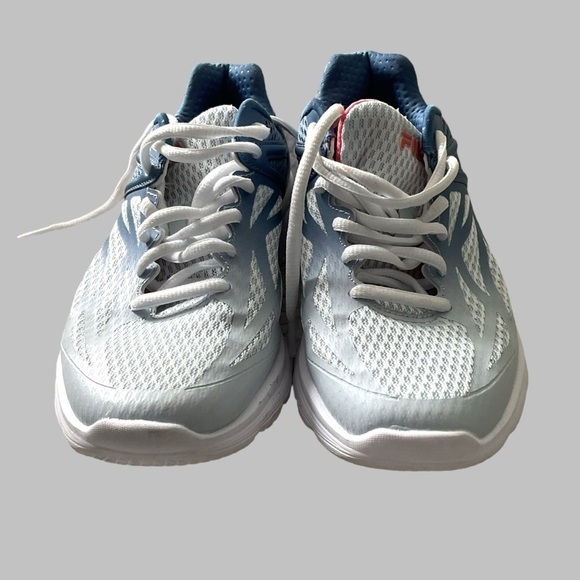 Fila USA Memory Blue White Sneaker 7 Women Comfort Running Casual Athleisure - Picture 3 of 9